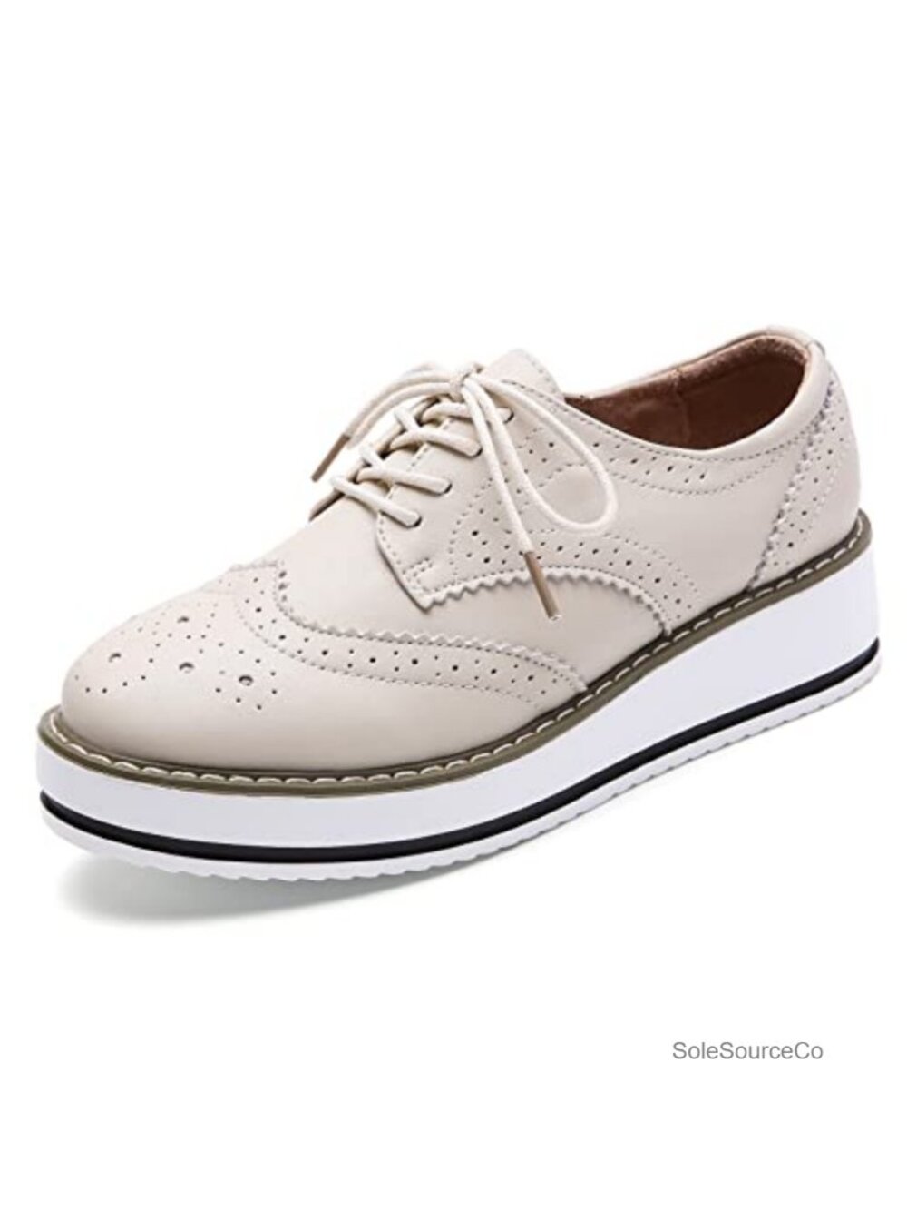 Platform Lace-Up Wingtips Square Toe Oxfords Shoes